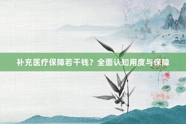 补充医疗保障若干钱？全面认知用度与保障